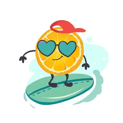 卡通夏天夏日柠檬冲浪清凉元素gif动态图