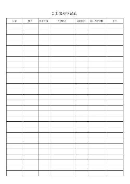员工出差登记表