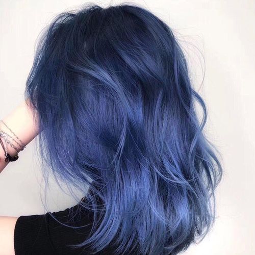 蓝色染发剂雾蓝色染膏宝石蓝染发膏可乐蓝2022流行色蓝自己染 宝石蓝
