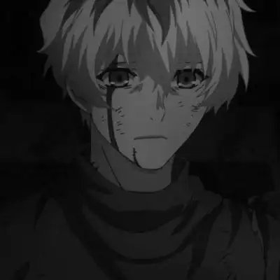 黑白动漫头像丧系男