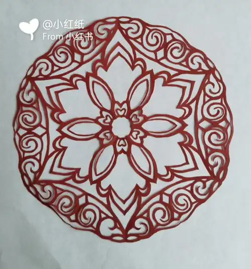 剪纸刻纸6角团花纹