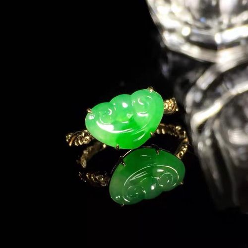 【事事顺意】缅甸天然a货高冰正阳绿如意头s925简约镶嵌翡翠戒指