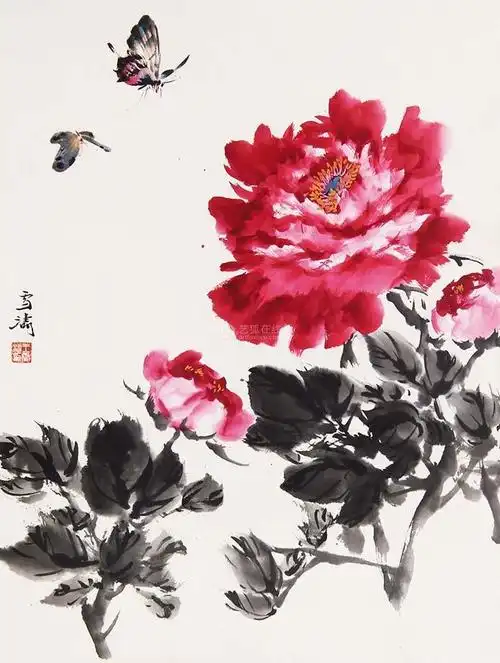 lot.1811 王雪涛 牡丹蝴蝶