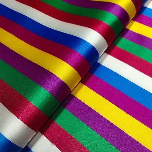 韩国七彩条纹布料名族服装旗袍坐垫靠垫包装绸织锦缎丝绸面料领带