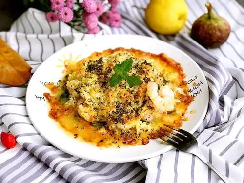 罗勒蒜蓉芝士焗虾仁#中粮我买,超模滋料大公开