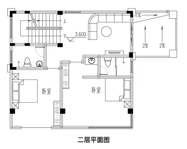 农村100平以内自建三层半四层别墅设计图纸