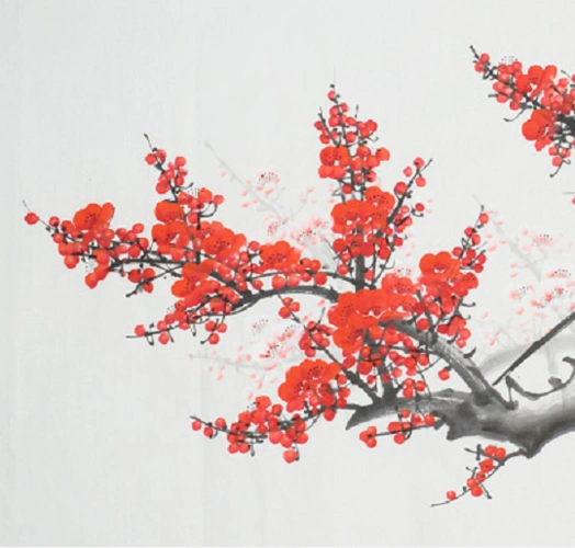 周老师6现代作家写意画小六尺梅花