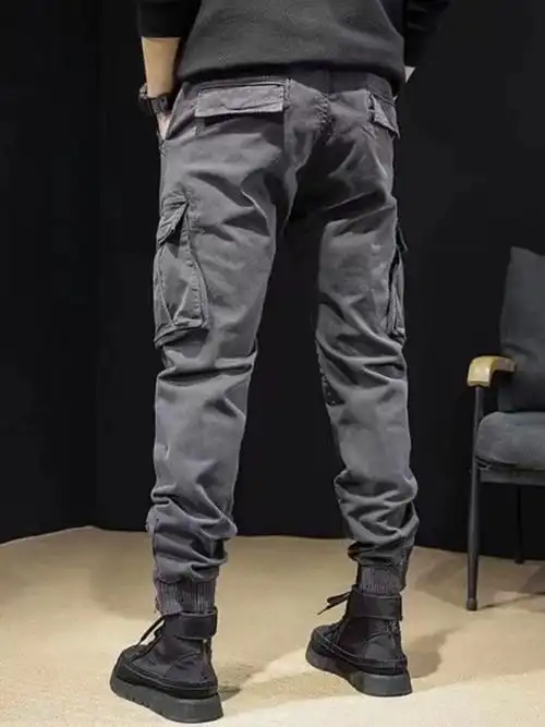 子男长裤潮牌工装裤休闲裤男秋冬季清仓捡漏美式新款束脚弹力大码