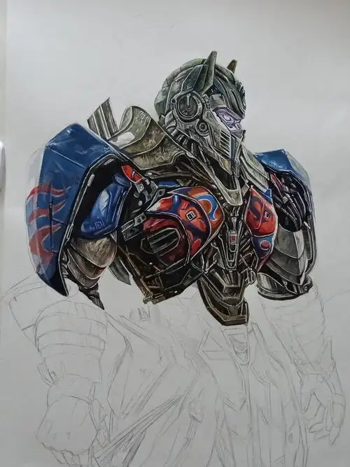 水彩画变形金刚