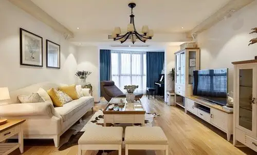 四居室地中海风格客厅_暖色地中海横空出世(曲江·金水湾)装修效果图