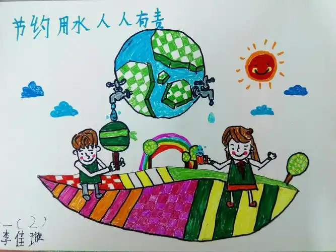 学生节能环保绘画,提示语作品展示(第一部分)