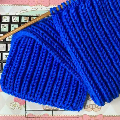 02松软厚实织法简单的元宝针围巾01