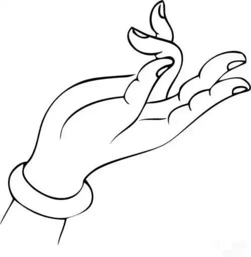 一花一世界,一叶一佛国,拈花微笑,白描国画中菩萨的手!