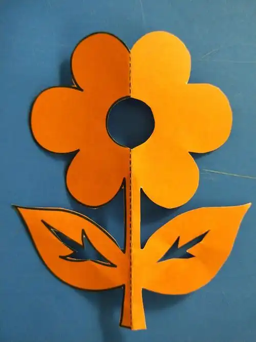 剪纸花朵图案步骤图片幼儿园简单的儿童剪纸教程儿童剪纸漂亮的小花