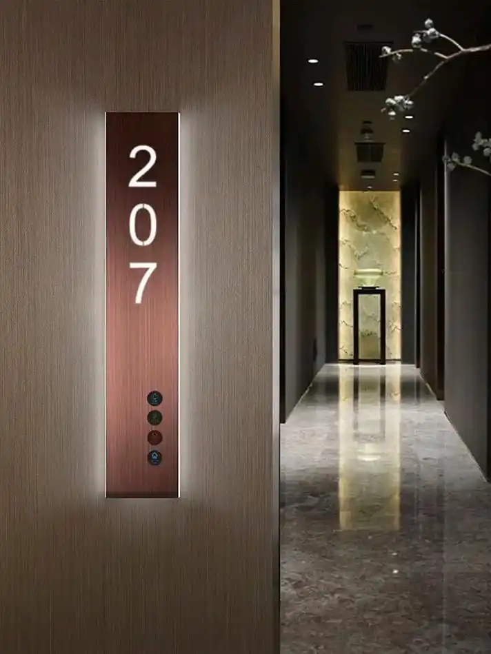 酒店门牌定制宾馆客房智能电子清理勿扰门铃.