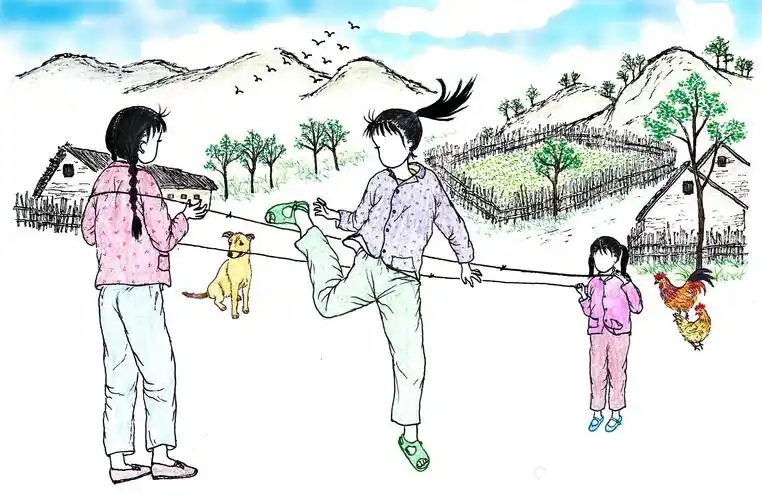 《跳皮筋》——跳皮筋是一项非常有趣的体育游戏,一般是女孩子玩,男孩