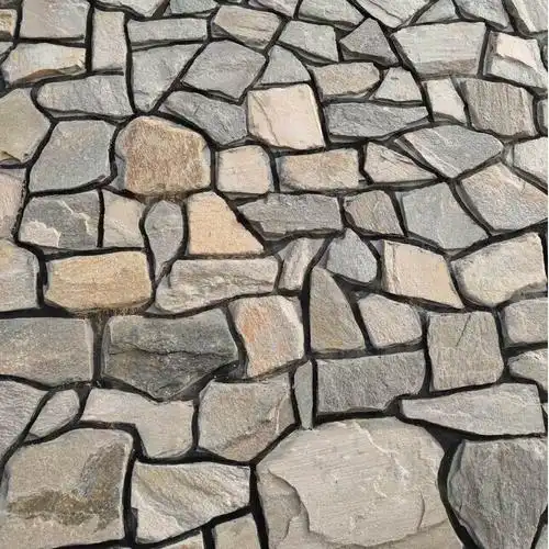 黄木纹板岩冰裂纹碎拼石 天然石板 片石 乱形石 - 河北文化石 - 九正