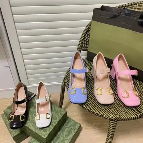 高版本g家高跟鞋女一字带玛丽珍鞋马衔扣粗跟复古方头包头单鞋女