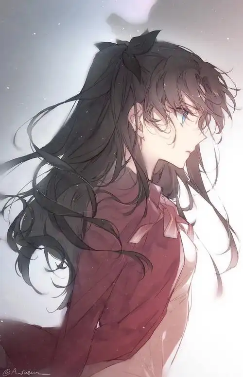 动漫女生侧脸长发