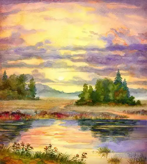 色彩鲜艳的手绘水彩素描在纸上的背景上有空间的文字在幸灾乐祸的天堂