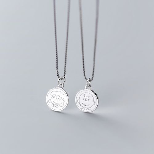 刻字 创意_白月光s925纯银项链女情侣吊坠一对笑脸头像情侣定情信物
