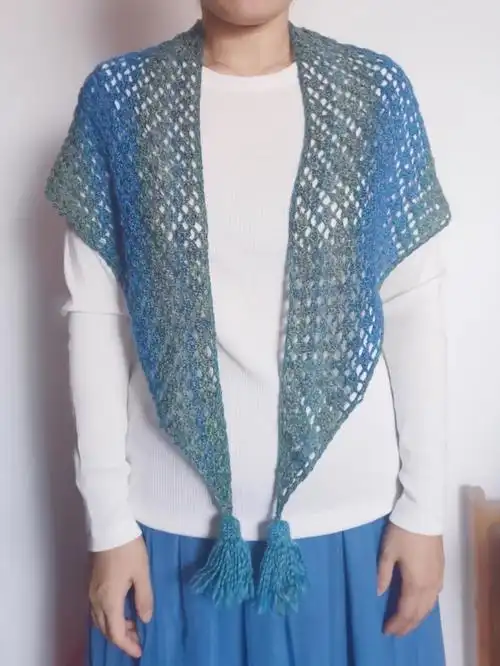 钩针编织  #钩针三角披肩图解