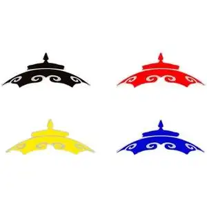 新品包顶即时贴花纹墙贴蒙古族元素布f置装饰贴纸学校班级蒙餐定