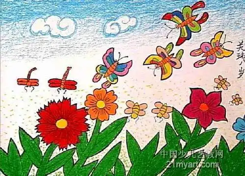 春天花儿开儿童简笔画