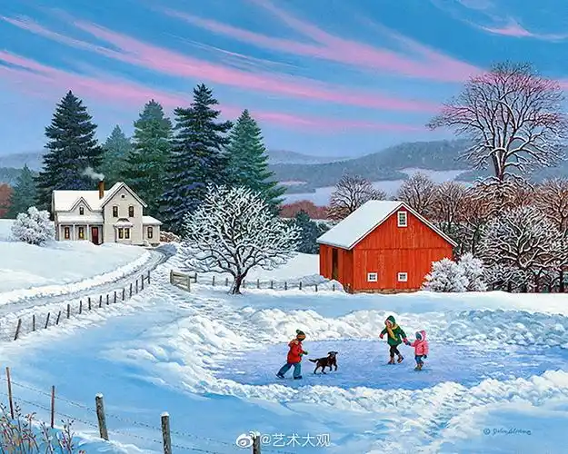 美国艺术家johnsloane之冬天风景画4