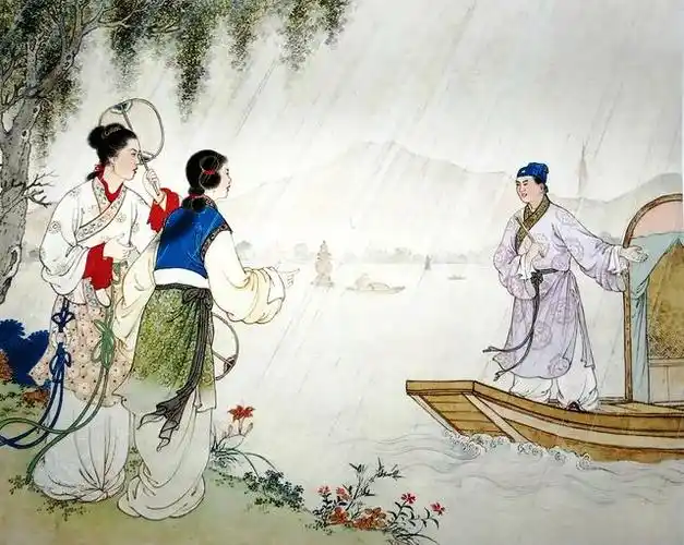 工笔经典《白蛇传》任率英1953年作品