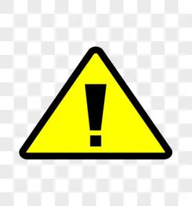 卡通手绘注意危险黄色三角形标志图片素材