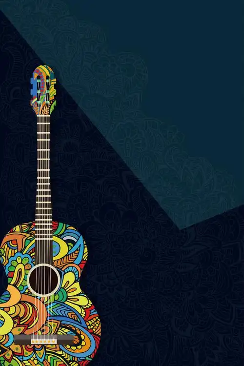 波普风吉他音乐会海报背景psd