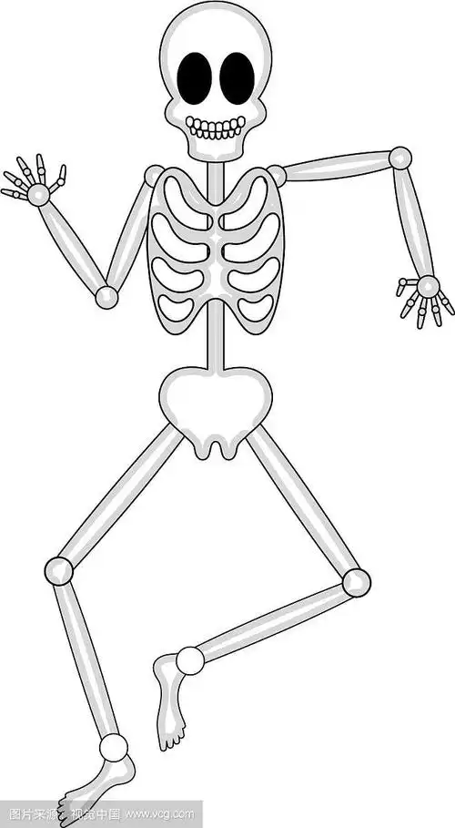 孤立的人体骨骼卡通舞蹈形象