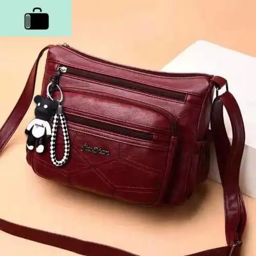 斜挎包中年单肩包妈妈包水洗皮女包包包女2019新款newlake女士单肩包