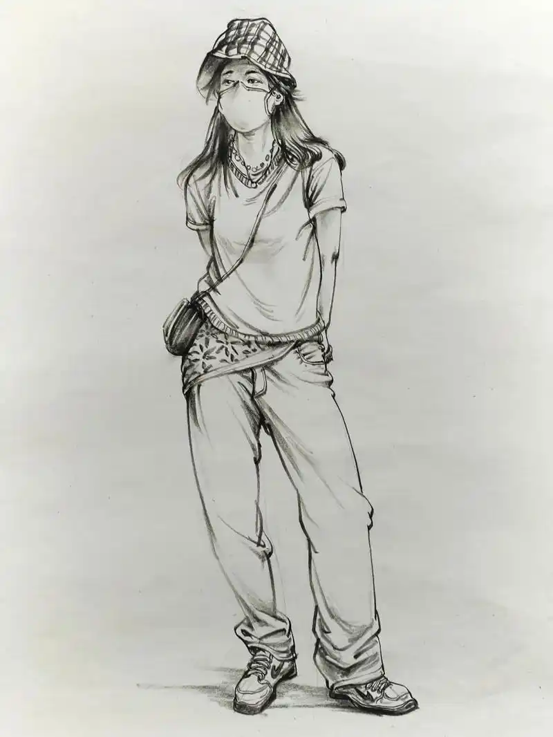 速写人物 单人站姿