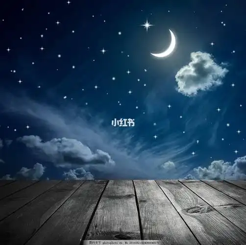 夜晚来临了,星星和月亮在一起聊天.都是那么明亮.