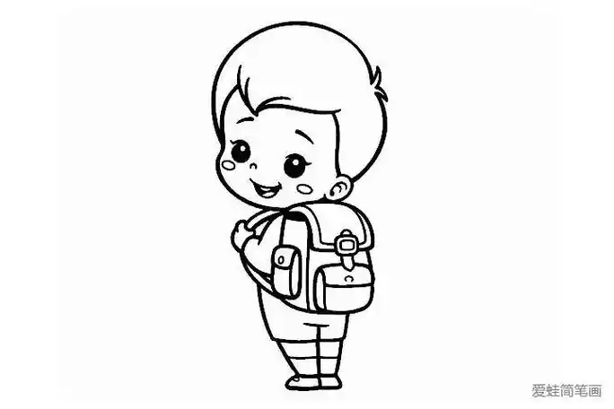 男小学生简笔画 简笔画图片大全-普车都