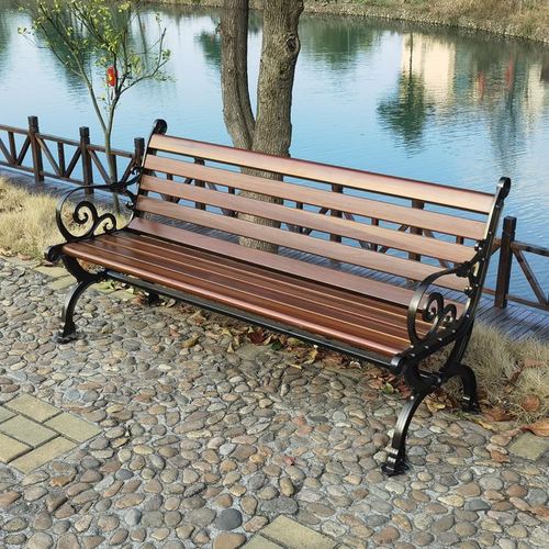 公园椅户外长椅靠背休闲坐椅子长凳庭院阳台塑木铁艺广场长条座椅