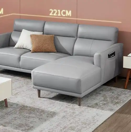 kuka顾家家居1066现代简约真皮沙发25人位躺左