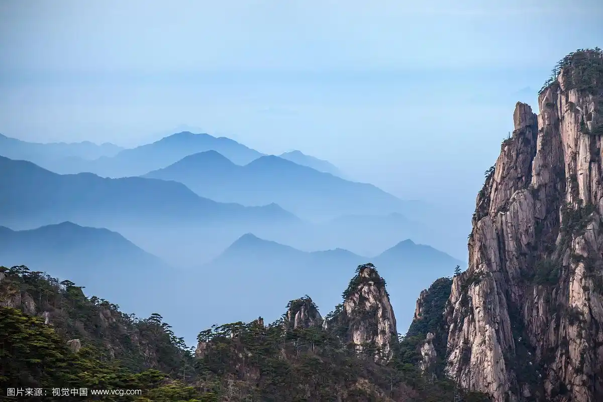 安徽黄山 无尽连绵的山脉