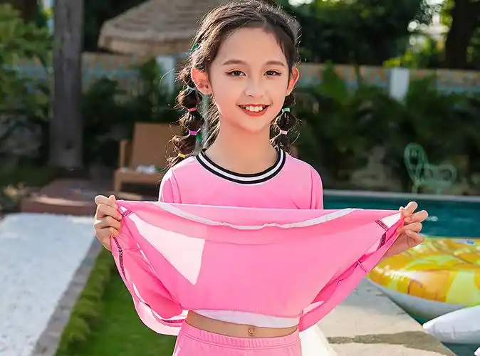 新款女童泳衣女孩连体裙式 游泳衣运动学游泳中大童儿童泳衣厂家