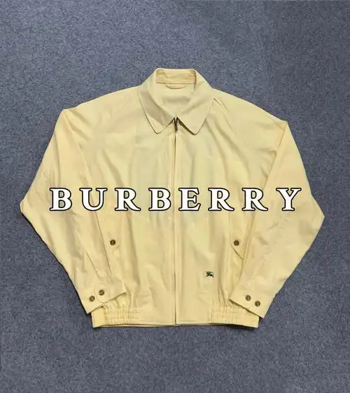 中古burberry蛋黄色复古战马夹克