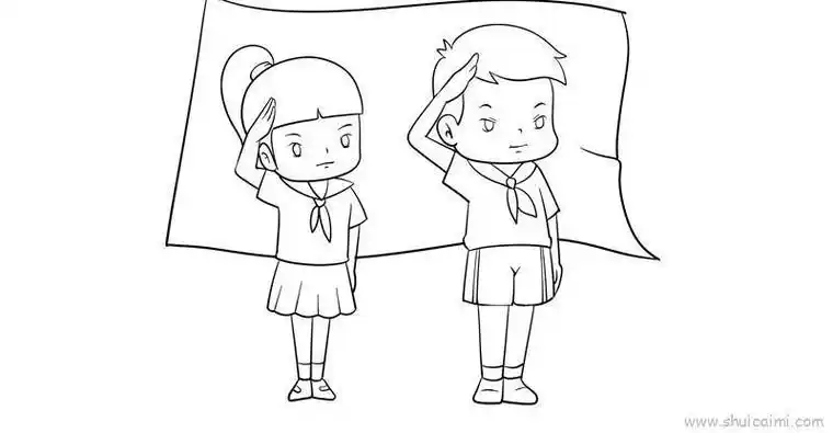 敬礼的小学生简叔叔卡通简笔画大全升国旗怎么画小男孩简笔画小女孩简
