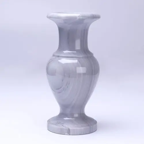 极品温润大理石长粗颈石花瓶