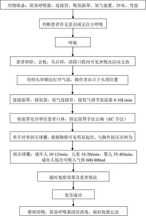 简易呼吸器操作流程图