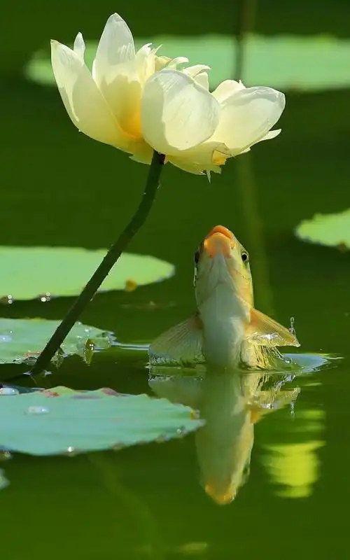 三军司令的鱼吃荷花照片集锦