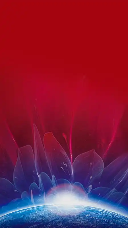 红色渐变地球花瓣绚丽h5背景