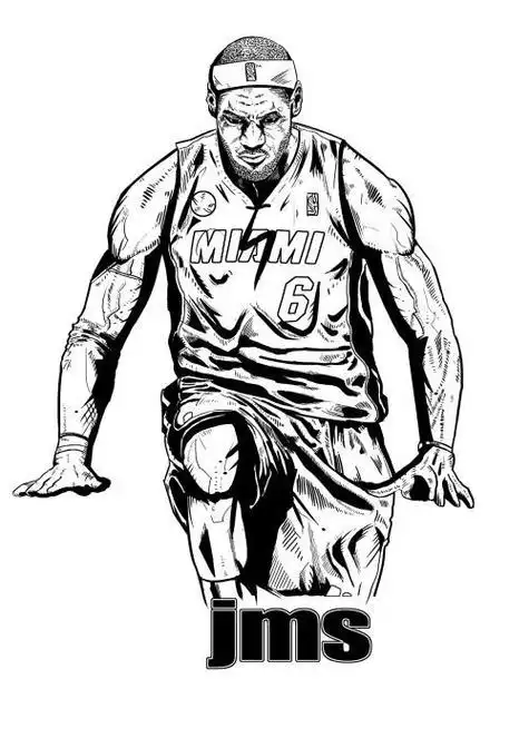 詹姆斯篮球简笔画