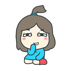 卡通女孩笑眯眯蓝衣服捂嘴gif动图_动态图_表情包下载_soogif