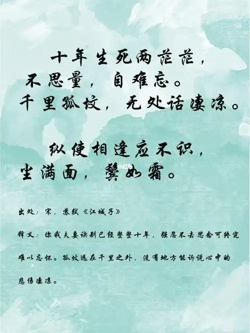 十年生死两茫茫不思量自难忘